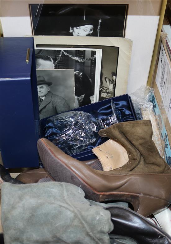 A quantity of theatrical ephemera relating to the actress Coral Browne to include signed photographs, stage clothing, etc.